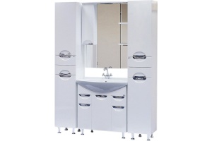 Тумба с раковиной Misty Орхидея 75 белая эмаль - 3