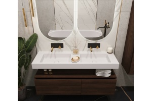 Раковина - столешница Armadi Art Flat 140 двойная белый матовый - 2