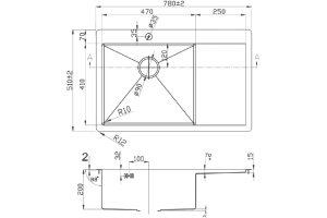 Мойка кухонная Zorg Light ZL R 780510-L - 2