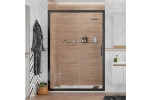 Душевая дверь в нишу STWORKI Стокгольм DE019D2140200 140 см профиль черный матовый