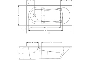Акриловая ванна Riho Bathtubs Lazy 170х75 L - 3