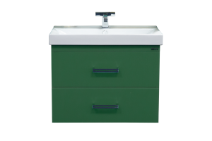 Джулия QVATRO - 90 Тумба подвесная с 2 ящ. конус зеленая
