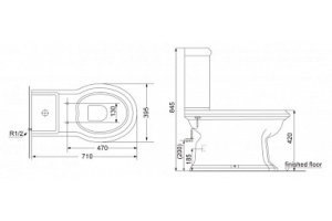 Унитаз компакт Creo Ceramique Dijon DI1002+DI1003+DI1001N с бачком и сиденьем Микролифт - 3