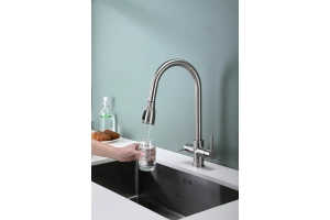 Смеситель для кухни Paulmark Lange сталь - 3