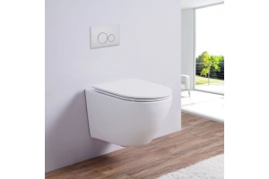 Унитаз подвесной Ceramalux белый, смыв AquaBlade (2197MW)