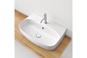 Kerasan Nolita Раковина подвесная/накладная 70х45 см, с 1 отв под смеситель, цвет белый глянцевый