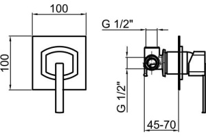 Смеситель Webert Azeta New AA880101015 С ВНУТРЕННЕЙ ЧАСТЬЮ, для душа - 2