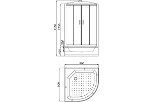 Душевая кабина Parly Classic 90х90 белая стекло матовое - 3
