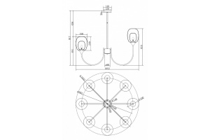 Люстра на штанге Maytoni Aura MOD016PL-08BS - 2