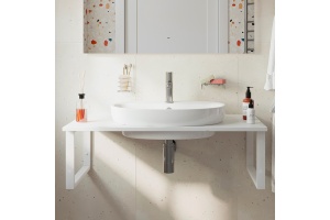 Столешница с раковиной DIWO Элиста 100 белый мрамор, с раковиной Самара 0116