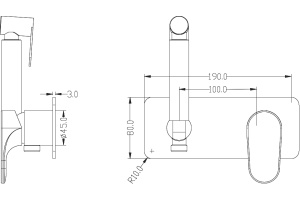 Гигиенический душ Boheme Spectre 457-Gm С ВНУТРЕННЕЙ ЧАСТЬЮ, со смесителем, gunmetal - 2