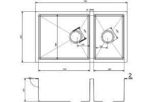 Мойка кухонная Zorg Light ZL R 780-2-440 GRAFIT - 2