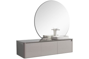 Тумба с раковиной Black&White Universell 160 серая правая - 2