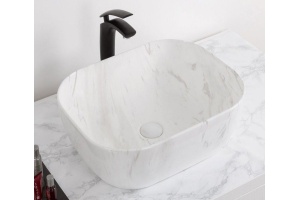 Раковина накладная CeramaLux MNC 50 см под камень/белый, серый (K397D9)