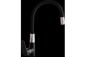 Смеситель для кухни Rav Slezak Amur с гибким изливом черный матовый - хром