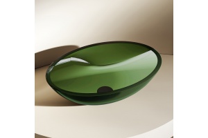 Раковина накладная прозрачная ABBER Kristall AT2802Emerald зеленая