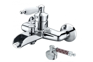 Смеситель для ванны Boheme Vogue хром с коричневым