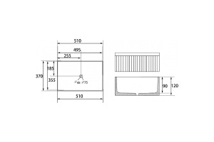 Накладная раковина Abber Rechteck 51 белая - 3