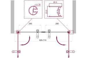 Душевая дверь BelBagno Uno 70 стекло прозрачное (UNO-B-2-70-C-Cr) - 2