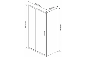 Душевой уголок Vincea Garda 150х90 профиль черный стекло прозрачное  - 3