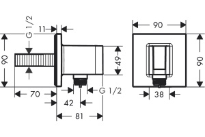 Шланговое подключение Hansgrohe FixFit E полированная бронза - 2