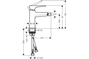 Смеситель Hansgrohe Metropol 74520000 для биде - 2