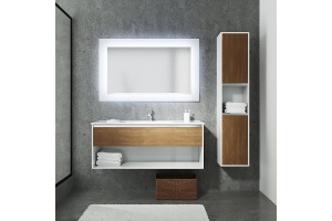 Комплект мебели Sanvit Контур 100 белый глянец - светлое дерево