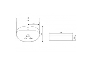 Накладная раковина Abber Bequem 64 белая - 3