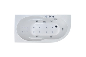 Ванна акриловая Royal Bath Azur De Luxe 160x80 L с гидромассажем белый