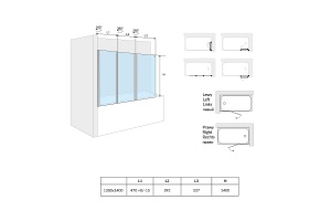 Шторка для ванны Excellent Fliper 120 хром правая - 3