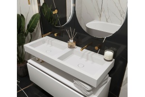 Раковина - столешница Armadi Art Flat 120 двойная белый матовый - 3