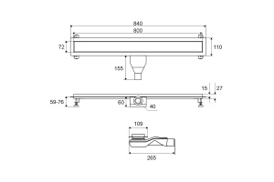Душевой лоток Excellent Stilio 80 решетка декоративная хром - 3