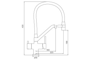 Смеситель для кухни Gappo с черный изливом - 3