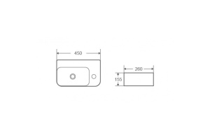 Раковина подвесная Weltwasser WW AISBACH 5117 R 45 белый (10000003971) - 2