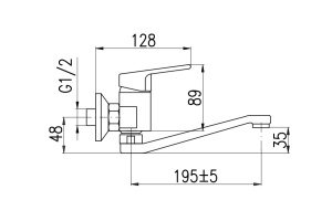 CO201.5/26CMAT COLORADO - смеситель кухонный настенный, ЦВЕТ ЧЕРНЫЙ МАТОВЫЙ - 2