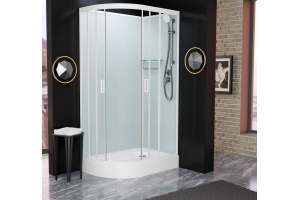 Душевая кабина Frank F411R White правосторонняя низкий поддон б/к  Без крыши
