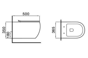 Унитаз подвесной Black & White Universe W727 безободковый - 2