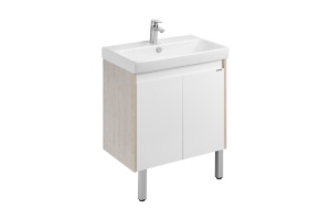 Тумба под раковину Aquaton Сканди Doors 70 белый - светлое дерево