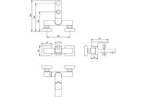Смеситель Omnires Baretti 7830 для ванны с душем, черный - 2