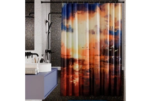 Штора для ванной Wasserkraft Ammer 180х200 рисунок оранжевый