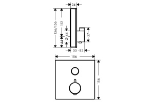 Термостат Hansgrohe ShowerSelect, черный/хром 15737600 - 2