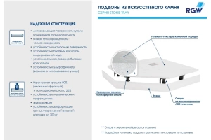 Душевой поддон RGW 80х80 белый - 3