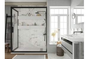 Душевой уголок STWORKI Эстерсунд DE019R80160200 160x80 см профиль черный матовый - 2