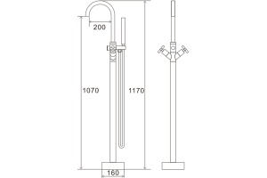 Смеситель Swedbe Spira 4002 напольный - 2