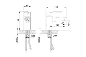 Смеситель для раковины Lemark Mars хром (LM3506C) - 2