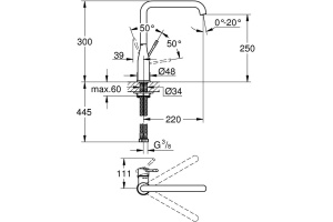 Смеситель Grohe Essence New 30269A00 для кухонной мойки - 3