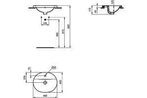 Раковина встраиваемая Ideal Standard Connect 48 белый - 2