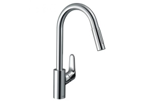 Кухонный смеситель однорычажный, 240, с вытяжным душем, 2jet, sBox Hansgrohe 73880000