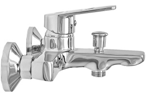 Смеситель для ванны с душем STWORKI Нарвик NR-04cr однорычажный, настенный, латунь, с функцией экономии расхода, глянцевый - 3