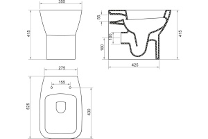 Унитаз приставной BelBagno Lago BB128CB с сиденьем микролифт BB128SC - 2